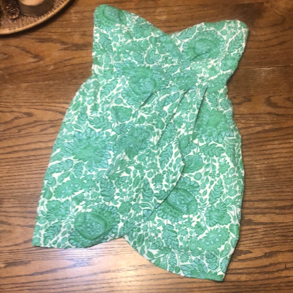 NWT Em & Elle Lauderdale strapless floral print wrap dress